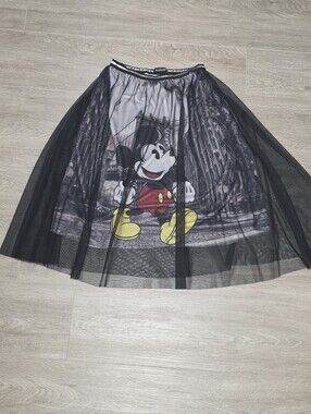 Mickey Mouse Skirt Womans Sz Small - Girls Sz XL Tulle Over Mickey Cityscape